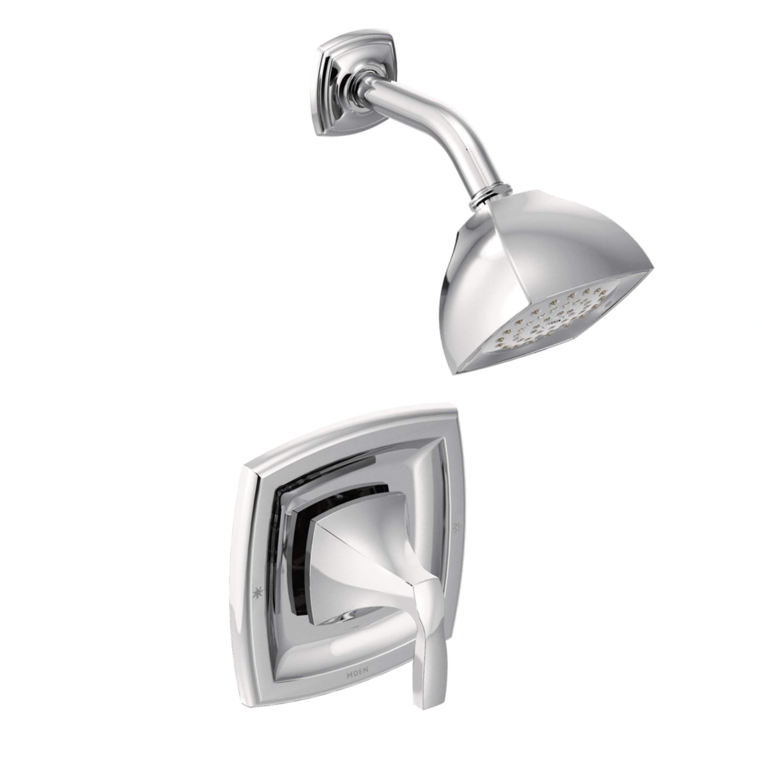 Moen Voss Posi-Temp Pressure Balancing Shower Trim Kit, Valve Required, Chrome Front_Three_Fourths_Angled_Right