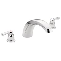 Moen Chateau Two Handle Deck Mount Roman Tub Faucet Trim Kit, Valve Required, Chrome Front_Three_Fourths_Angled_Right