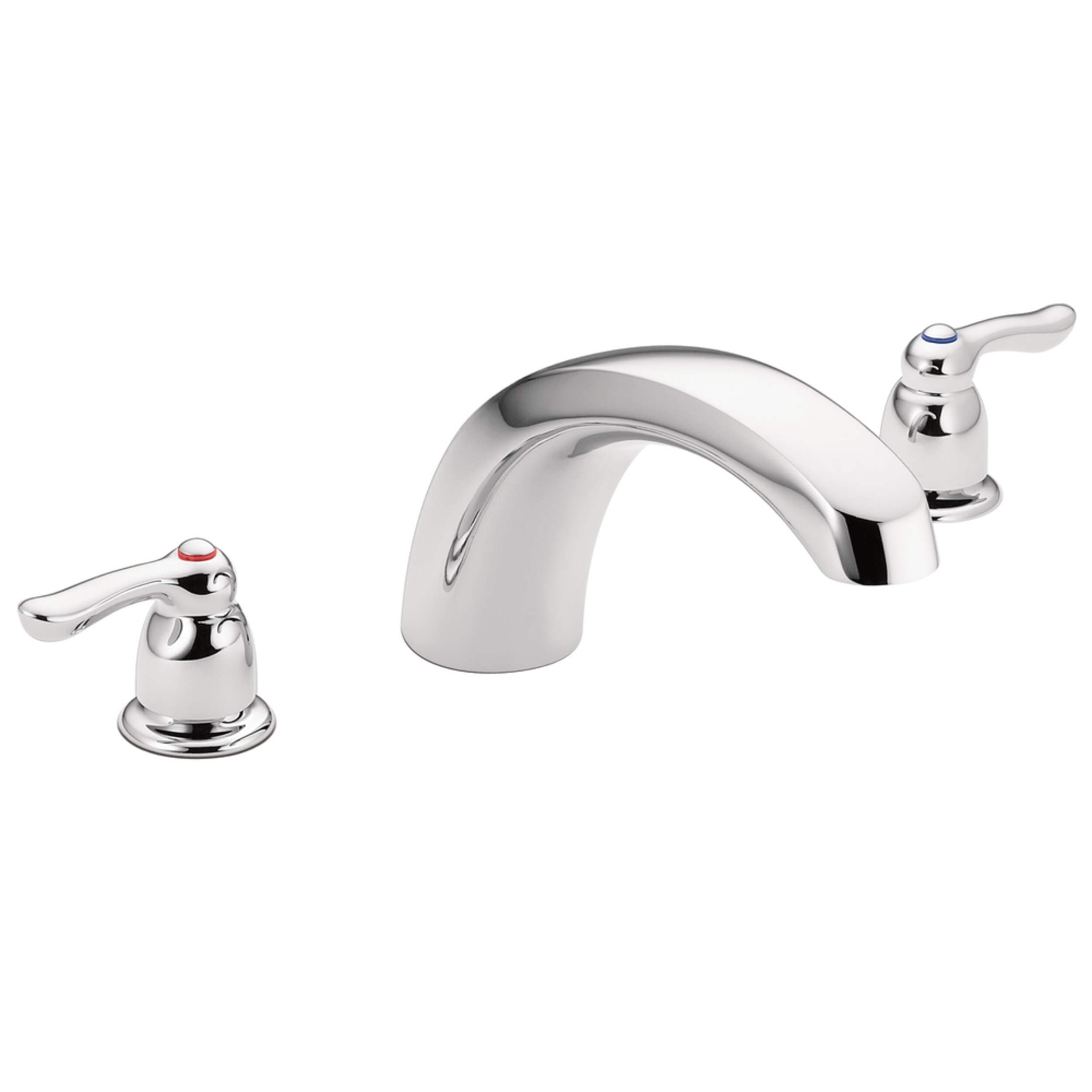 Moen Chateau Two Handle Deck Mount Roman Tub Faucet Trim Kit, Valve Required, Chrome Front_Three_Fourths_Angled_Right