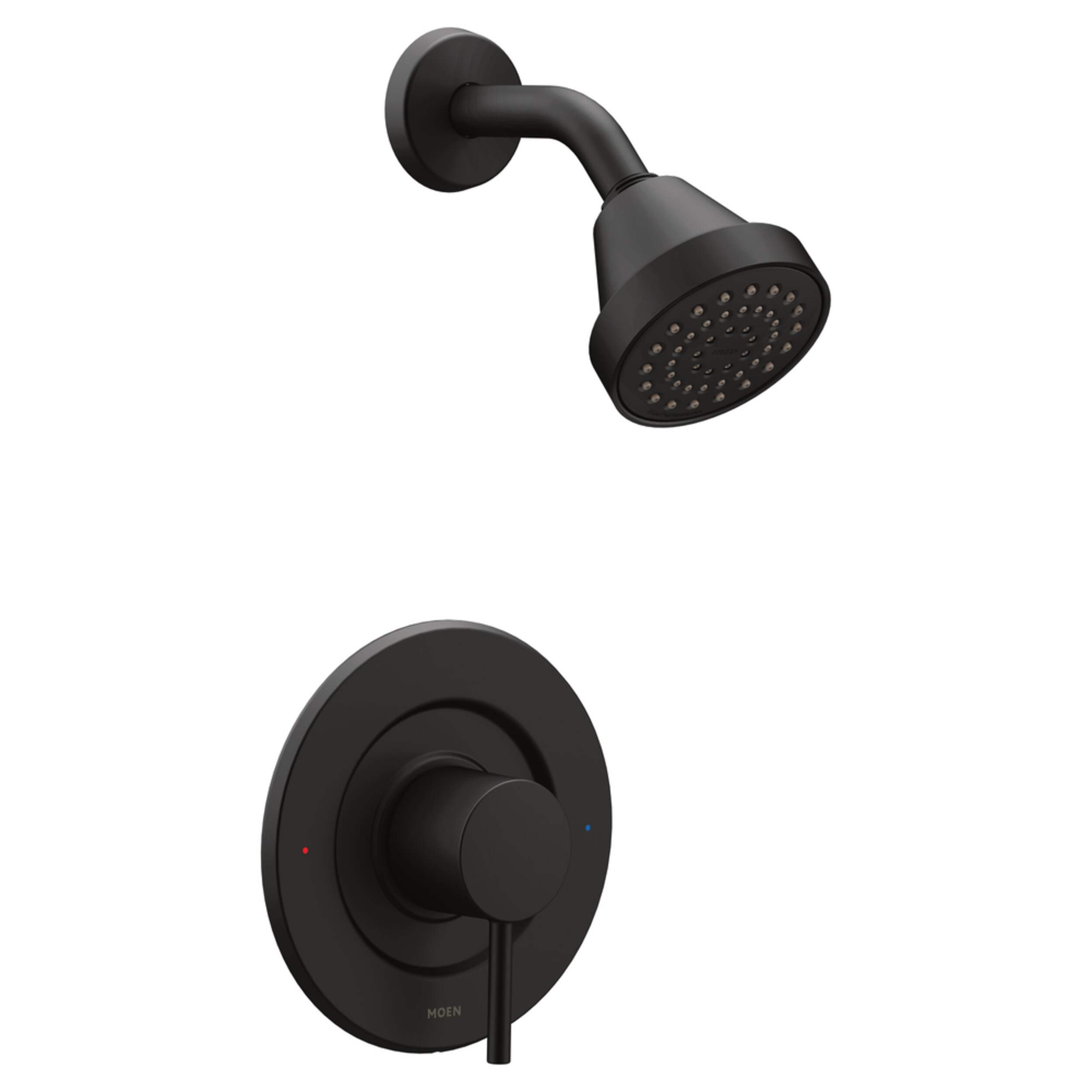 Moen Align Posi-Temp Pressure Balancing Modern Shower Trim Kit, Valve Required, Matte Black Front_Three_Fourths_Angled_Right