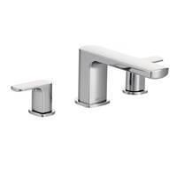Moen Rizon 2-Handle Deck Mount Modern Roman Tub Faucet Trim, Valve Required, Chrome