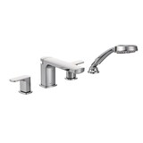 Moen Rizon 2-Handle Diverter Roman Tub Faucet, Includes Handshower,, Valve Required, Chrome Front_Three_Fourths_Angled_Right