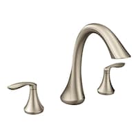 Moen EVA Two Handle Deck Mount Roman Tub Faucet Trim Kit, Valve Required, Brushed Nickel Front_Three_Fourths_Angled_Right