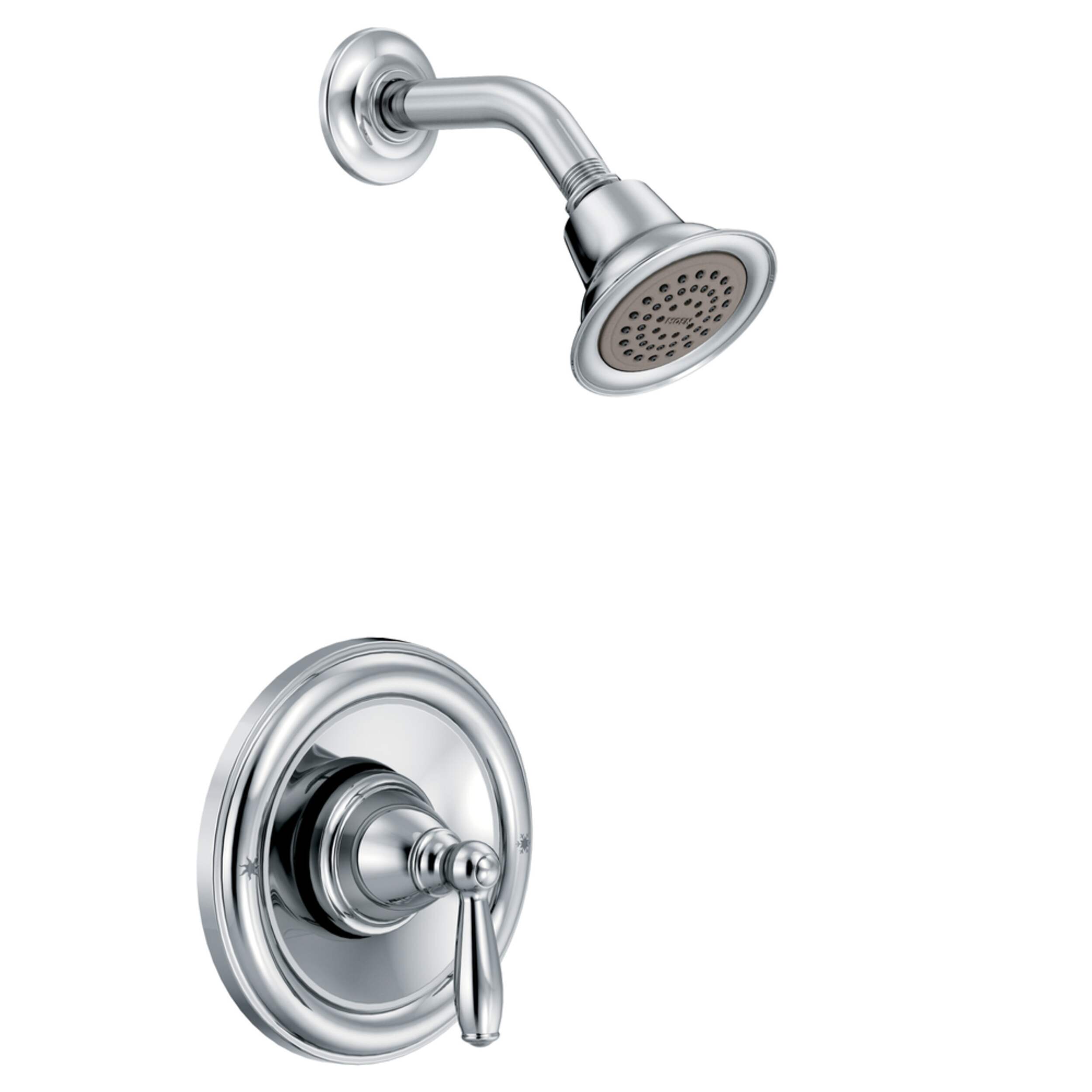 Moen Brantford Posi-Temp Pressure Balancing Shower Valve Trim Kit, Valve Required, Chrome Front_Three_Fourths_Angled_Right