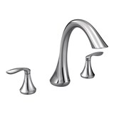Moen EVA 2-Handle Deck Mount Roman Tub Faucet Trim Kit, Valve Required, Chrome Front_Three_Fourths_Angled_Right