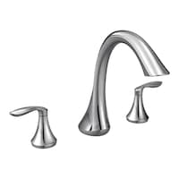 Moen EVA 2-Handle Deck Mount Roman Tub Faucet Trim Kit, Valve Required, Chrome Front_Three_Fourths_Angled_Right
