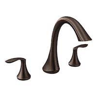 Moen EVA 2-Handle Deck Mount Roman Tub Faucet Trim Kit, Valve Required, Oil Rubbed Bronze Front_Three_Fourths_Angled_Right