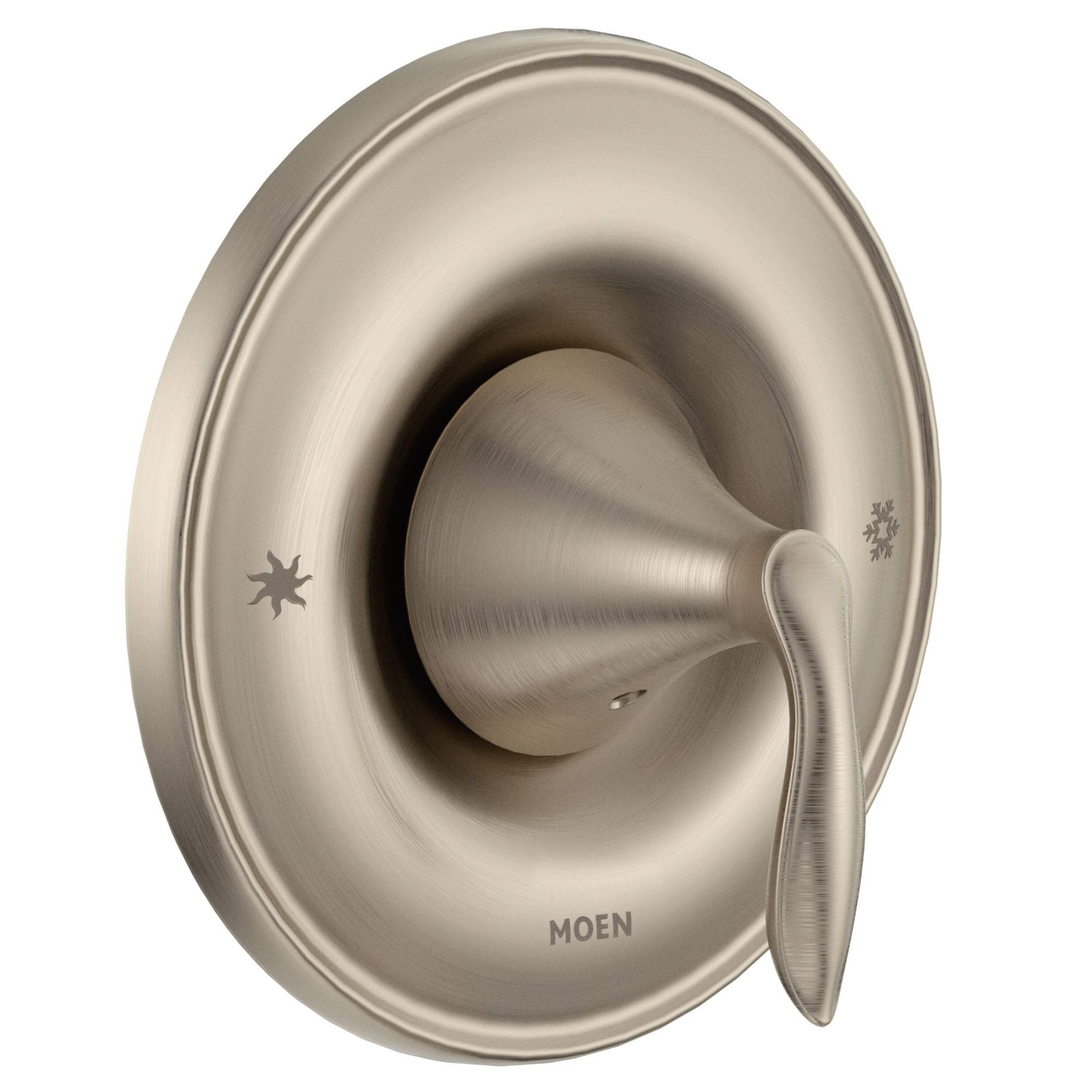 Ensemble de soupape de baignoire/douche Moen EVA Posi-Temp, soupape requise, nickel brossé Front_Three_Fourths_Angled_Right