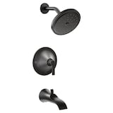 Moen Doux Posi-Temp Pressure Balancing Tub & Shower Trim Kit, Valve Required, Matte Black Front_Three_Fourths_Angled_Right