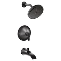Moen Doux Posi-Temp Pressure Balancing Tub & Shower Trim Kit, Valve Required, Matte Black Front_Three_Fourths_Angled_Right