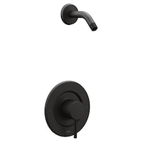 Moen Align Posi-Temp Pressure Balancing Modern Shower Trim Kit without Showerhead, Valve Required, Matte Black Front_Three_Fourths_Angled_Right
