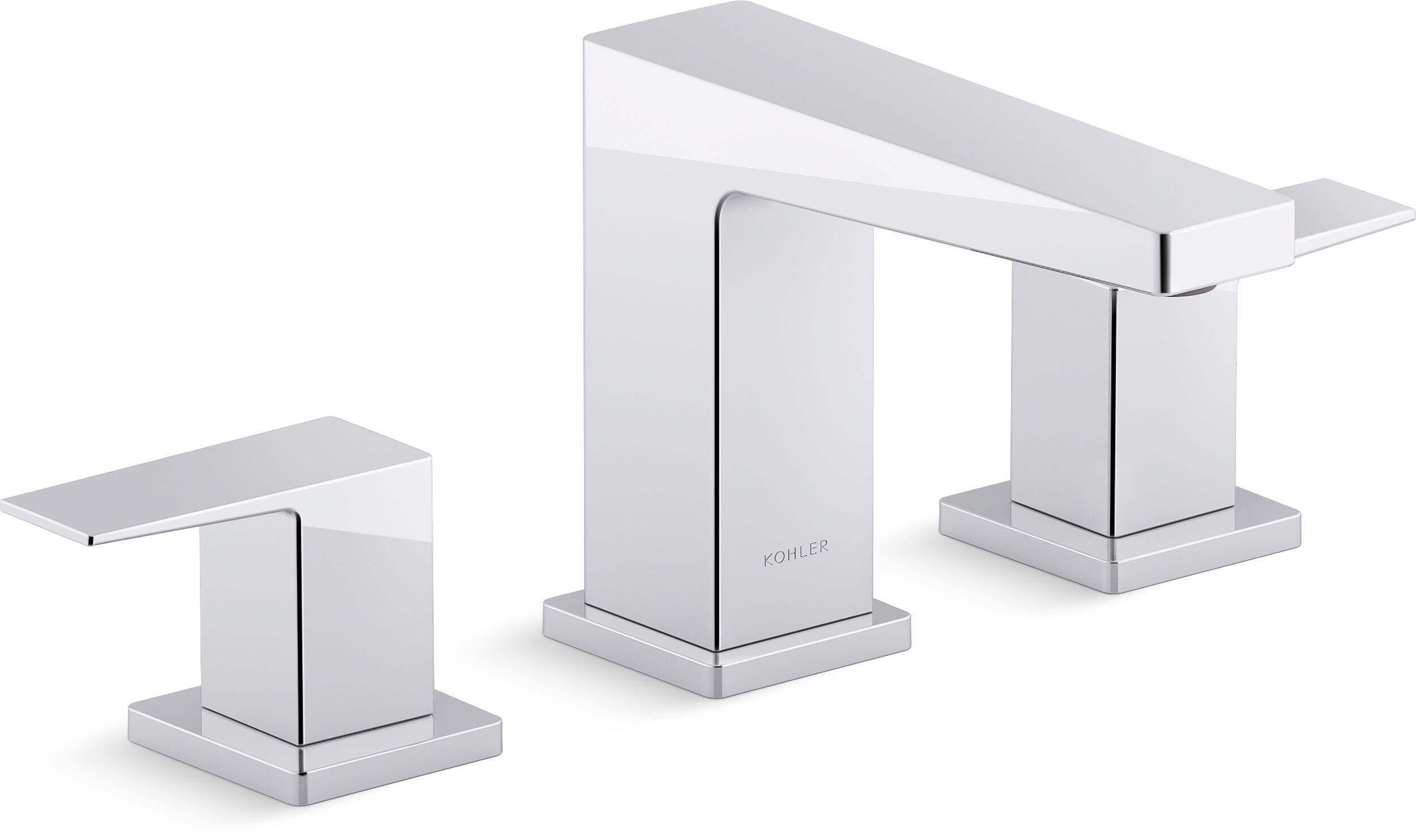 Kohler Honesty 2-Handle Bathroom Faucet, Polished Chrome Front_Three_Fourths_Angled_Right