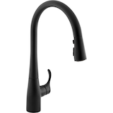 Kohler Simplice 1-Handle Kitchen Faucet, Matte Black Front_Three_Fourths_Angled_Right