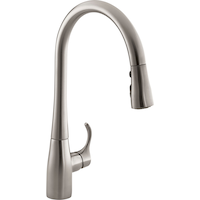 Kohler Simplice 1-Handle Kitchen Faucet, Vibrant Stainless Front_Three_Fourths_Angled_Right