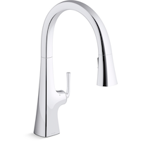 Kohler Graze Touchless Kitchen Faucet, Polished Chrome Front_Three_Fourths_Angled_Right