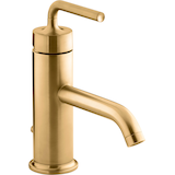 Kohler Purist 1-Handle Bathroom Faucet, Brushed Gold Front_Three_Fourths_Angled_Right