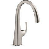 Kohler Graze® Bar Sink Faucet with Swing Spout, Vibrant Stainless Front_Three_Fourths_Angled_Right