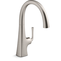 Kohler Graze® Bar Sink Faucet with Swing Spout, Vibrant Stainless Front_Three_Fourths_Angled_Right