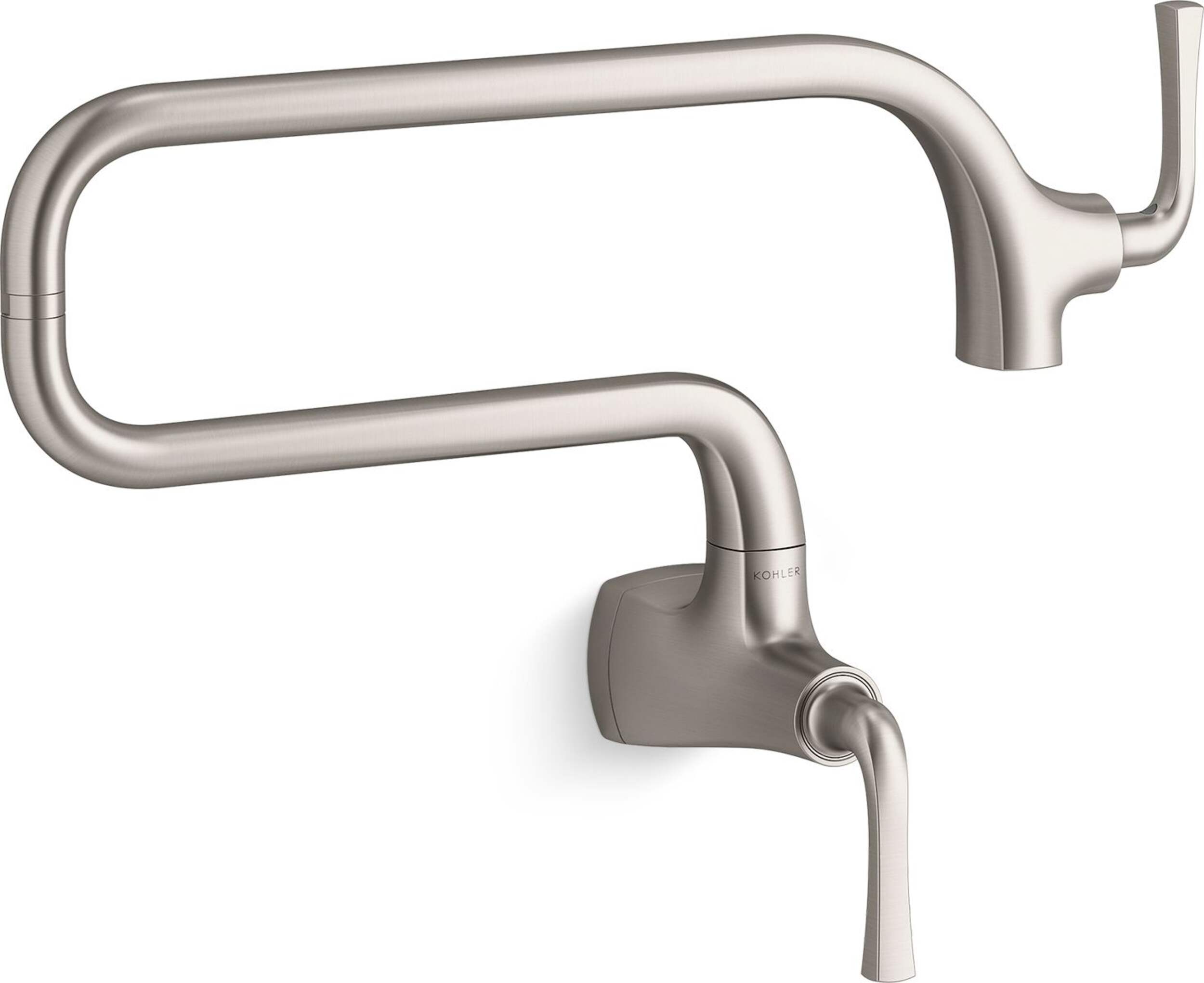 Kohler Graze® Wall Mount Pot Filler Faucet, Vibrant Stainless Front_Three_Fourths_Angled_Right