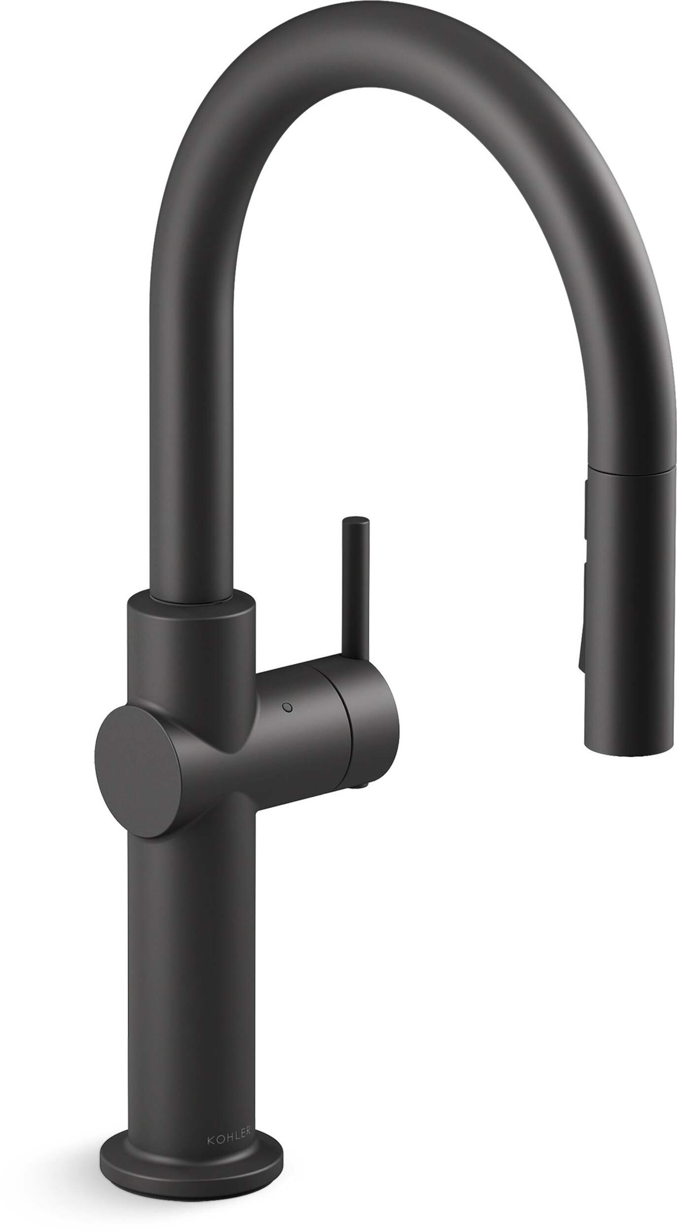 Kohler Crue™ Kitchen Faucet with KOHLER® Konnect™ and Voice Activated Technology, Matte Black Front_Three_Fourths_Angled_Right