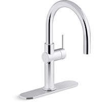 Kohler Crue™ Single Handle Bar Sink Faucet, Polished Chrome Front_Three_Fourths_Angled_Right