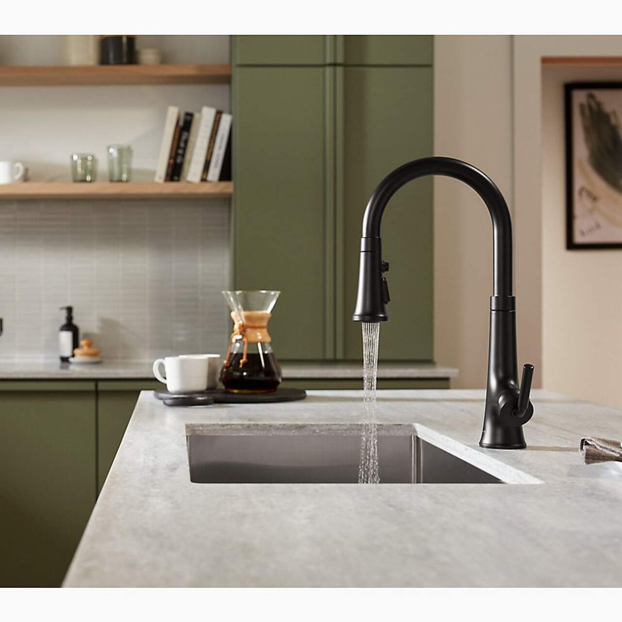 Kohler Tone™ Pull Down Single Handle Kitchen Sink Faucet, Matte