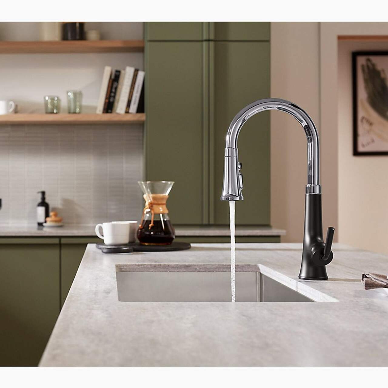 Danze Smartsense 1-Handle Kitchen Pull-Down Faucet, Matte Black
