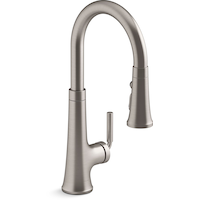 Kohler Tone™ Pull Down Single Handle Kitchen Sink Faucet, Vibrant Stainless
