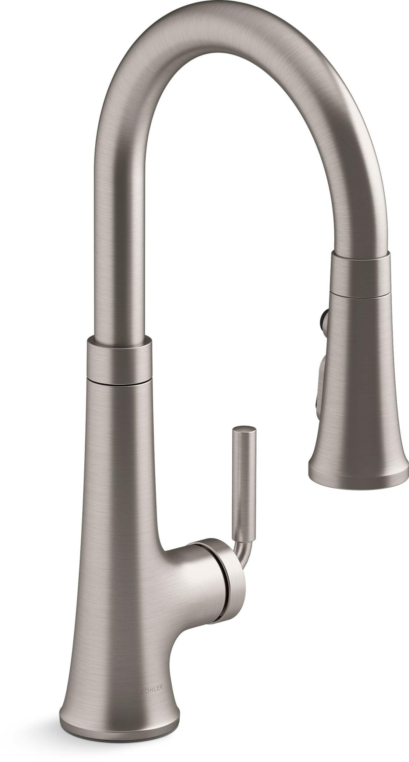 Kohler Tone™ Pull Down Single Handle Kitchen Sink Faucet, Vibrant Stainless Front_Three_Fourths_Angled_Right