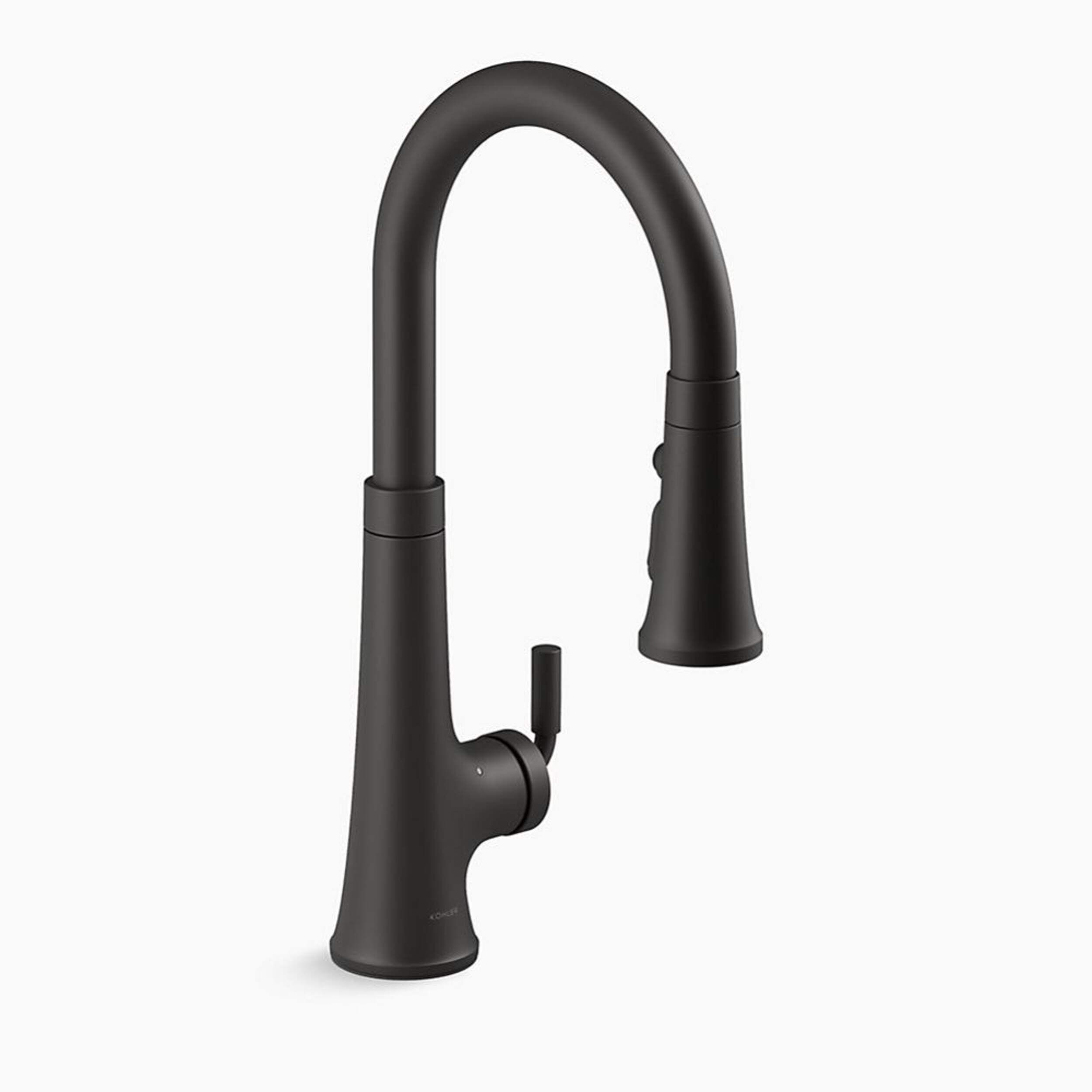 Kohler Tone™ Touchless Pull Down Single Handle Kitchen Sink Faucet, Matte Black Front_Three_Fourths_Angled_Right