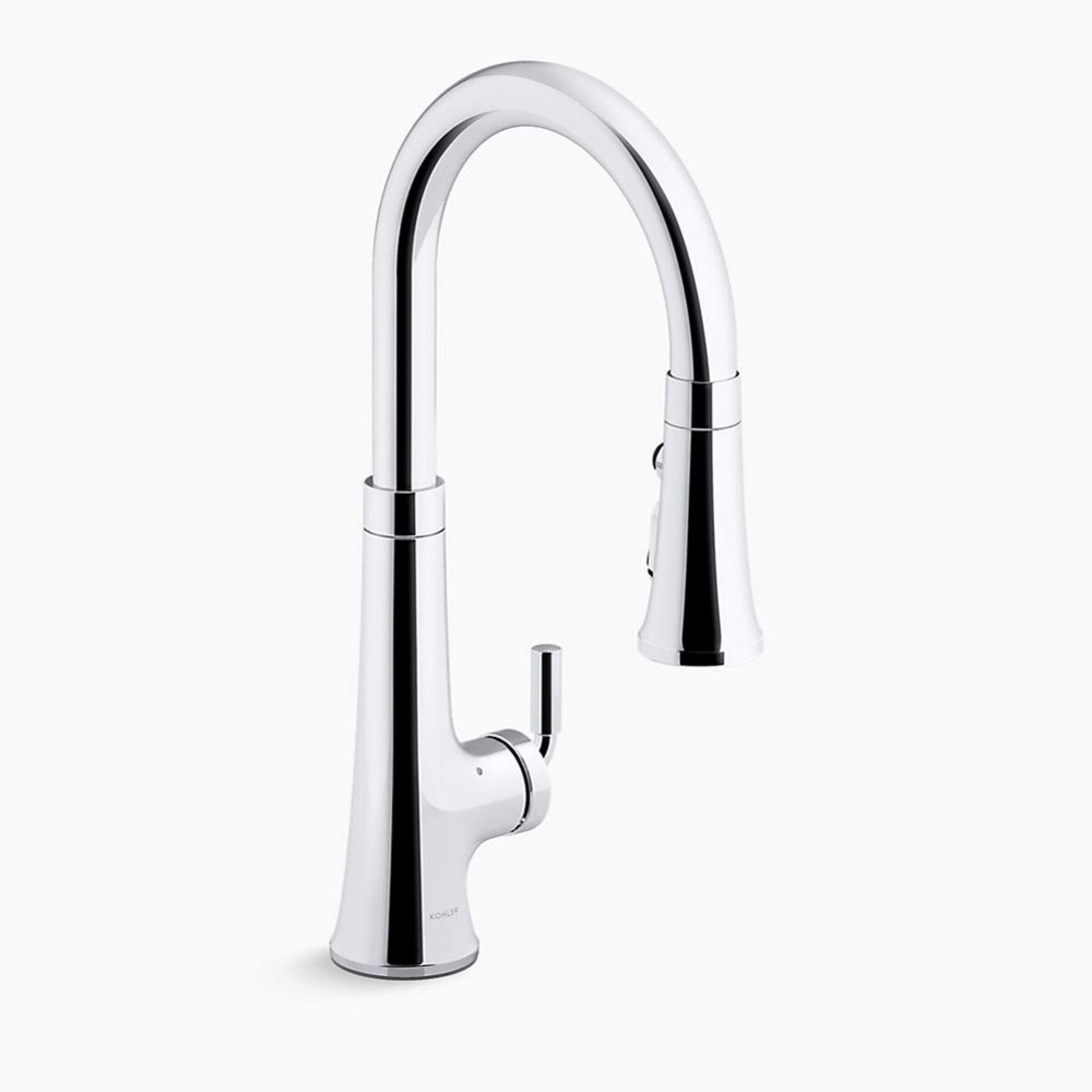 Kohler Tone™ Touchless Pull Down Kitchen Sink Faucet with KOHLER® Konnect, Polished Chrome Front_Three_Fourths_Angled_Right