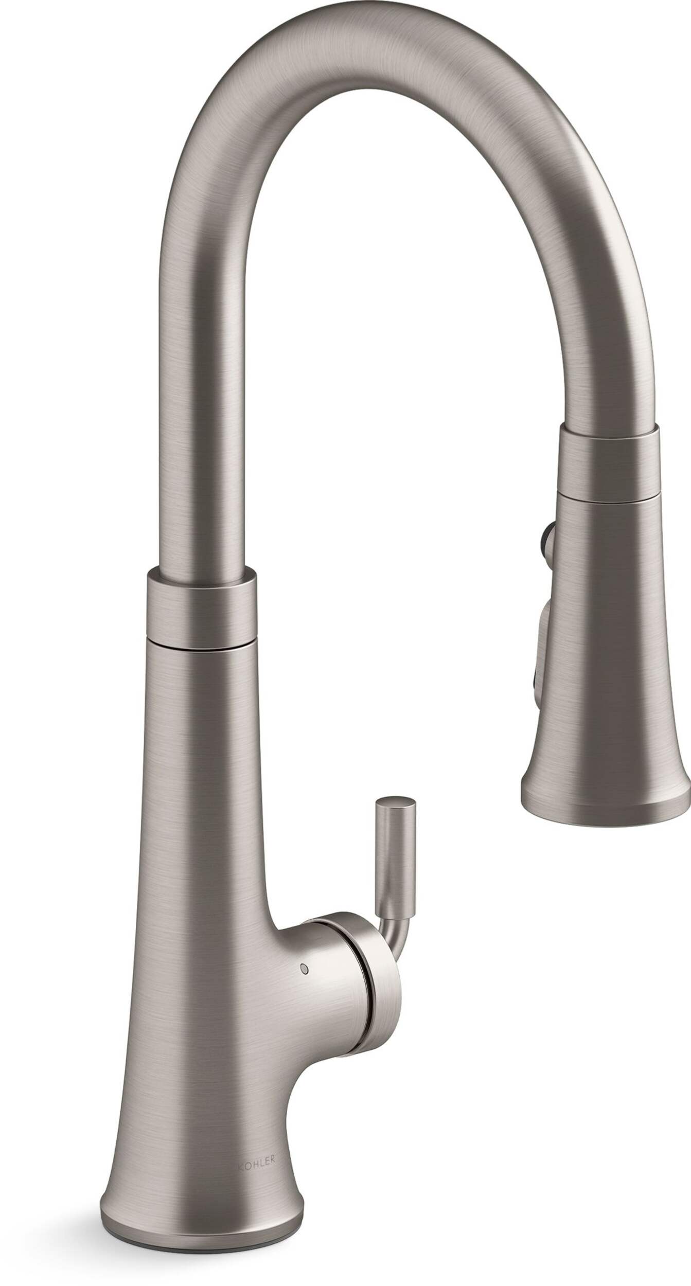 Kohler Tone™ Touchless Pull Down Kitchen Sink Faucet with KOHLER® Konnect, Vibrant Stainless Front_Three_Fourths_Angled_Right