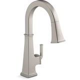 Kohler Riff™ Pull Down Single Handle Kitchen Faucet, Vibrant Stainless Front_Three_Fourths_Angled_Right