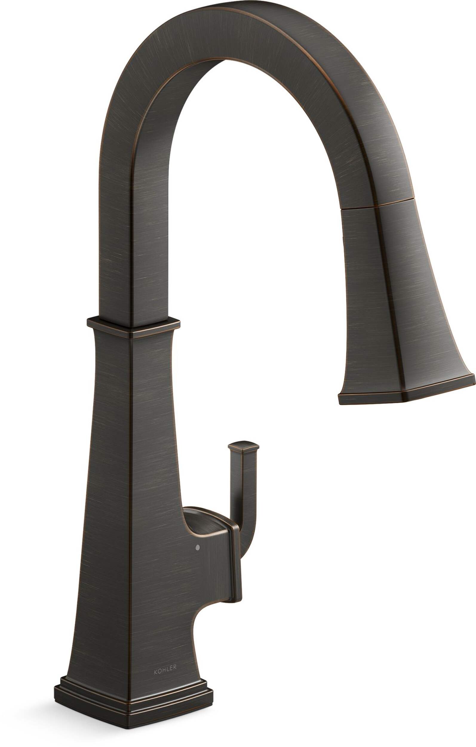 Kohler Riff™ Touchless Pull Down Single Handle Kitchen Sink Faucet, Oil Rubbed Bronze Front_Three_Fourths_Angled_Right