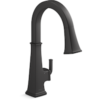 Kohler Riff™ Touchless Pull Down Single Handle Kitchen Sink Faucet, Matte Black Front_Three_Fourths_Angled_Right