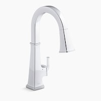 Kohler Riff™ Touchless Pull Down Single Handle Kitchen Sink Faucet, Polished Chrome Front_Three_Fourths_Angled_Right