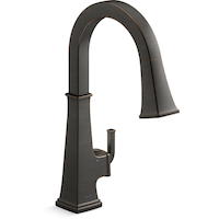 Kohler Riff™ Touchless Pull Down Kitchen Sink Faucet with KOHLER® Konnect, Oil Rubbed Bronze Front_Three_Fourths_Angled_Right