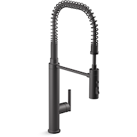 Kohler Purist® Single Handle Semi Professional Kitchen Sink Faucet, Matte Black