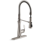 Robinet de cuisine semiprofessionnel à 1 poignée, Kohler Bellera<sup>MD</sup>, inox éclatant Front_Three_Fourths_Angled_Right