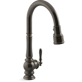 Kohler Artifacts® Kitchen Sink Faucet with KOHLER® Konnect™ and Voice Activated Technology, Oil Rubbed Bronze Front_Three_Fourths_Angled_Right