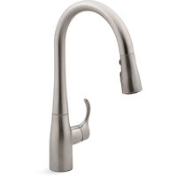 Kohler Simplice® Kitchen Sink Faucet with 15-3/8" Pull Down Spout, Vibrant Stainless