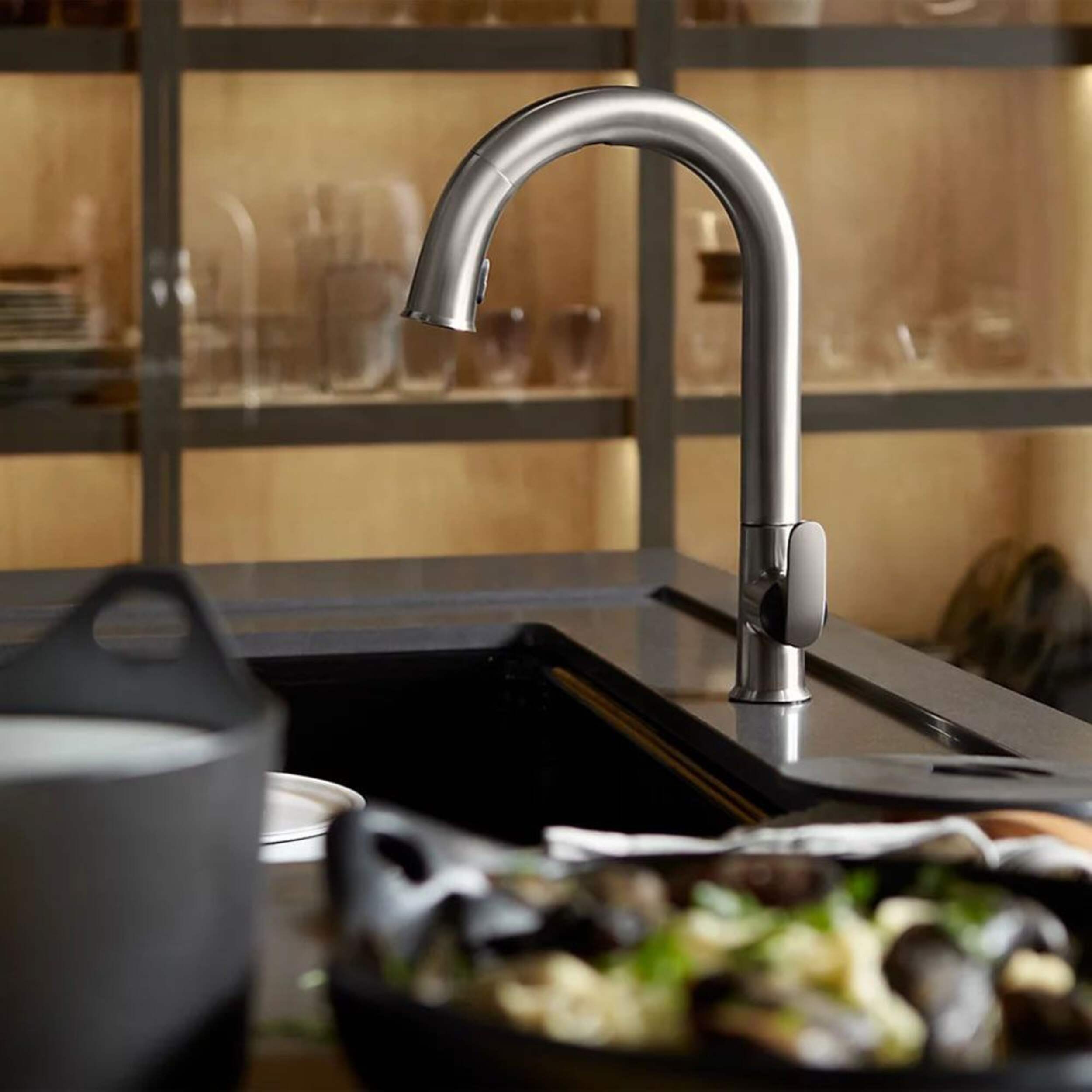 Kohler Sensate™ Touchless Kitchen Faucet with Black Accents, 151/2