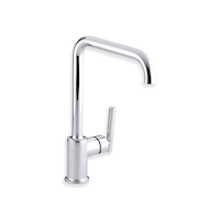 Kohler Purist® Single Hole Kitchen Sink Faucet with 8" Spout, Polished Chrome Front_Three_Fourths_Angled_Right