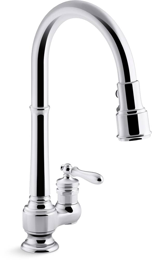 Kohler Artifacts Kitchen Faucet with 17-5/8-in Pull-Down Spout, Oil ...