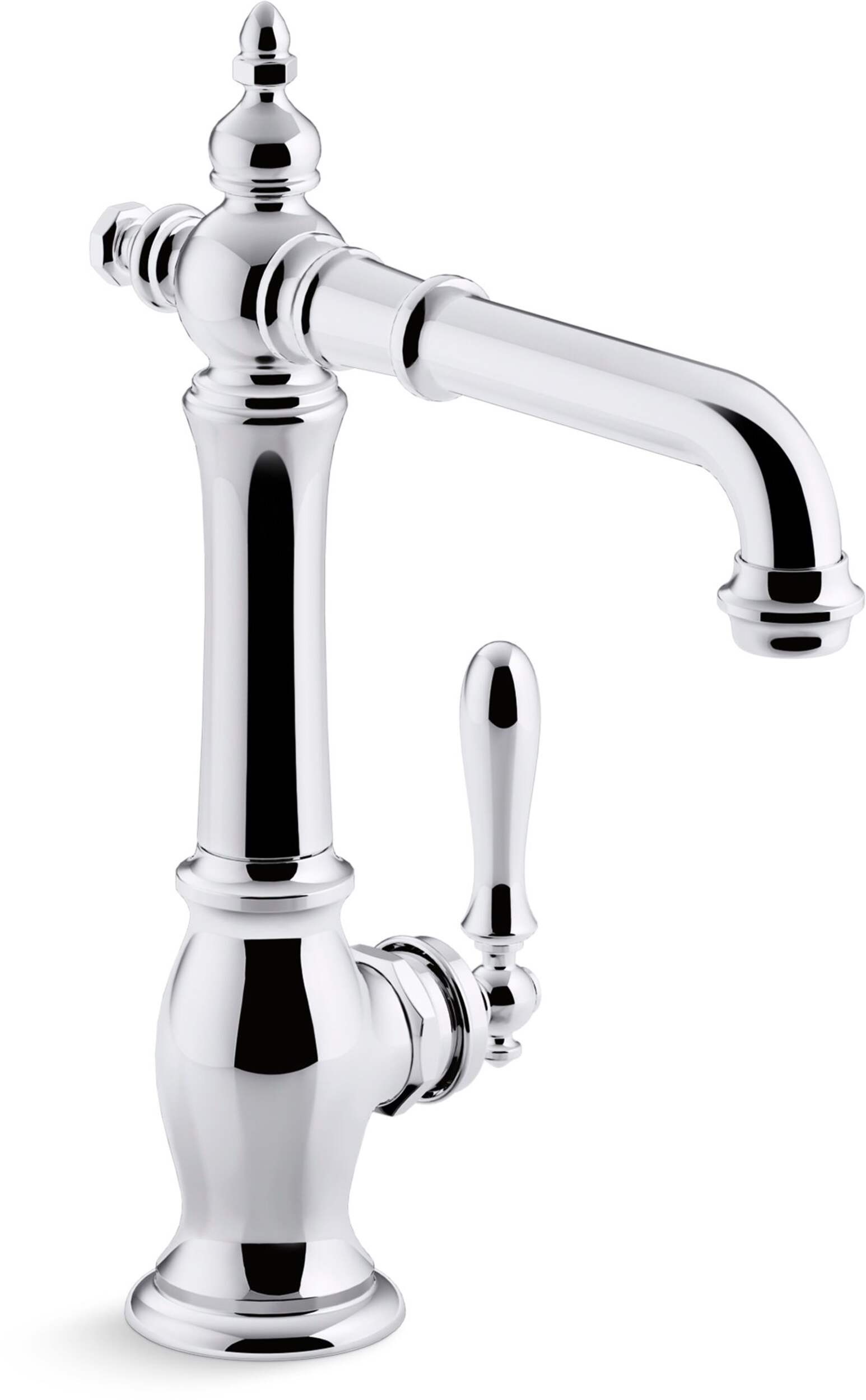 Kohler Artifacts® Bar Sink Faucet, Victorian Spout Design, Polished Chrome Front_Three_Fourths_Angled_Right