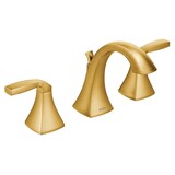 Moen Voss Two-Handle Widespread Bathroom Faucet Trim Kit (Valve Required), Brushed Gold Front_Three_Fourths_Angled_Right