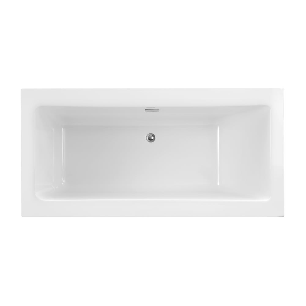 OVE Terra Rectangular Freestanding Bathtub with Adjustable Feet, Acrylic White, 70in Canadian