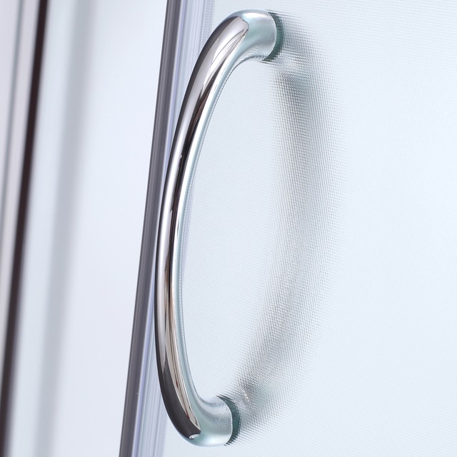 OVE Breeze Round Corner Shower Set with Clear Glass Panels, Wall Panels & Shower Base, Chrome