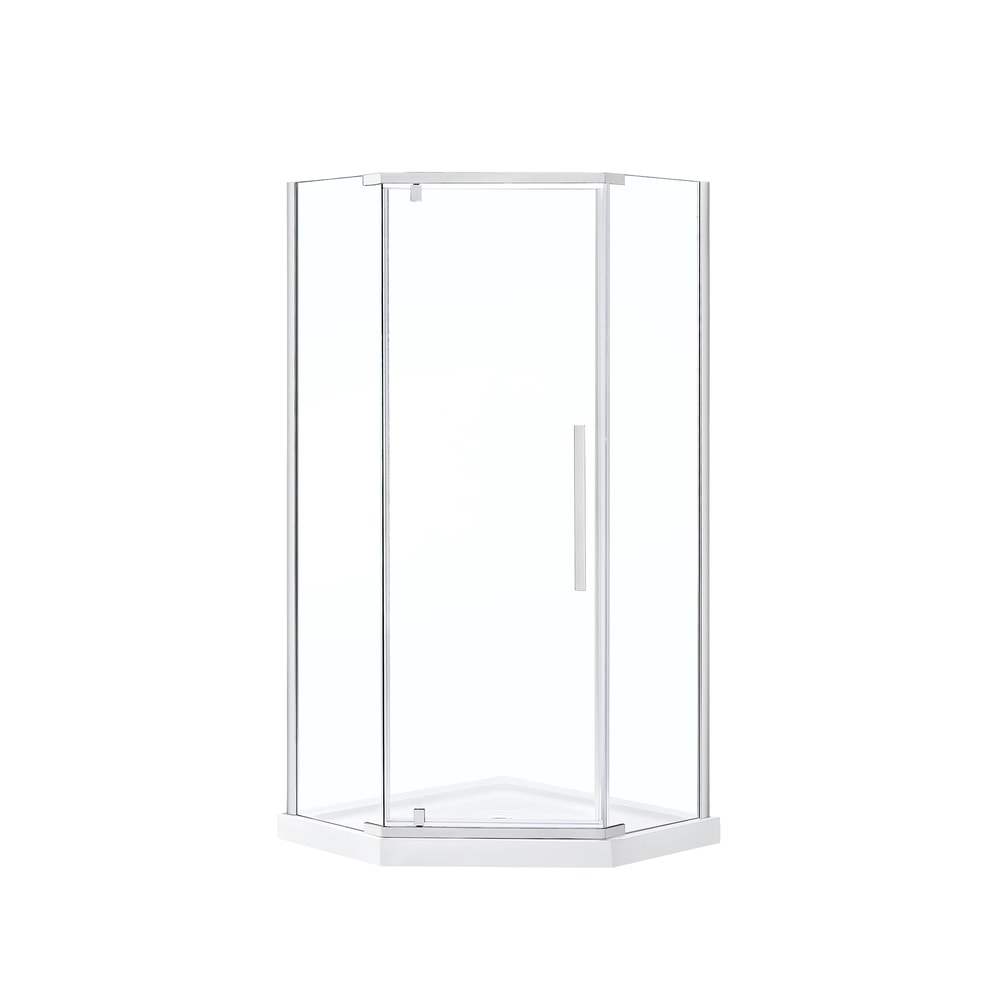 OVE Christelle DiamondShaped Acrylic Shower Set with 6mm Thick Glass