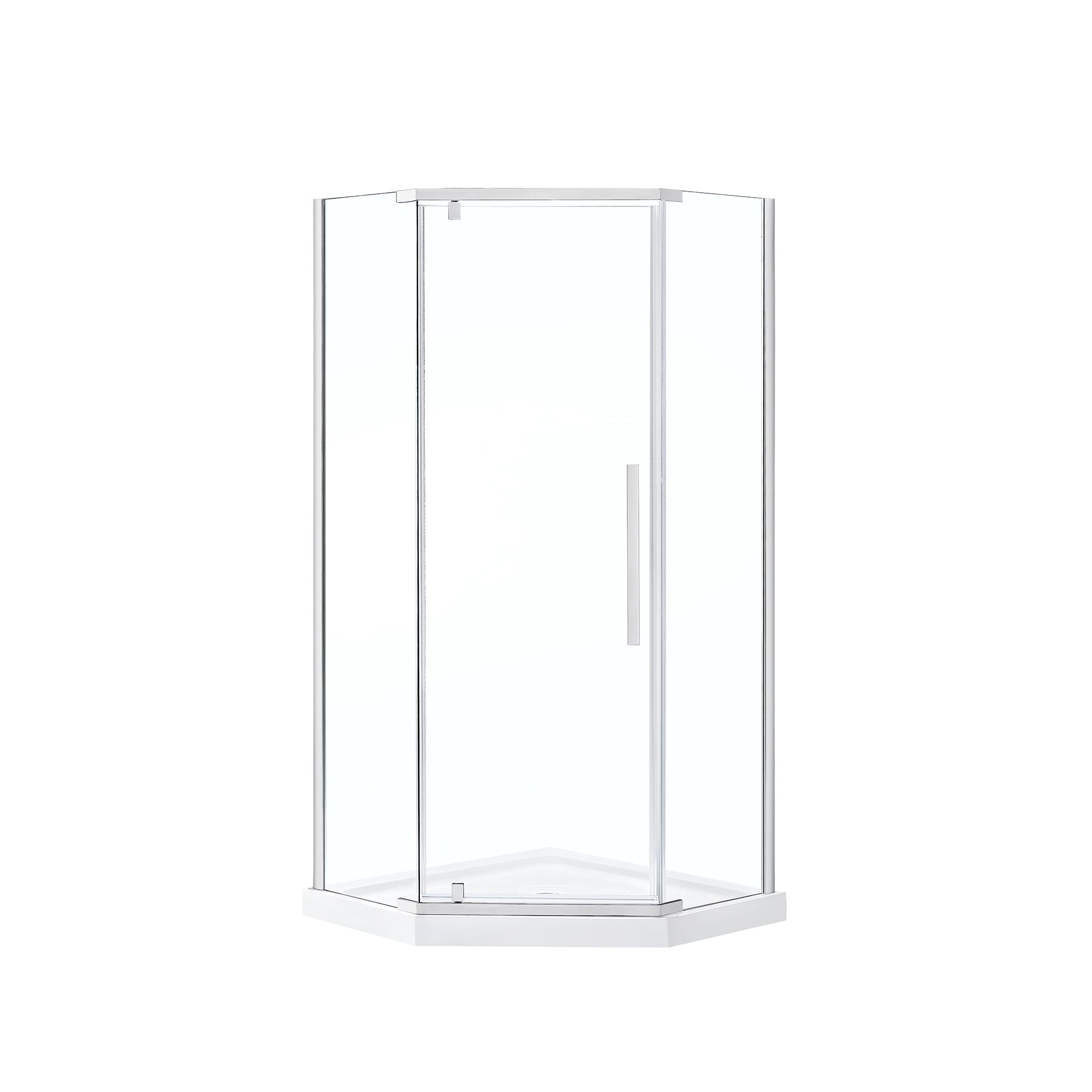 OVE Christelle DiamondShaped Acrylic Shower Set with 6mm Thick Glass
